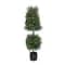 4ft. Boxwood Cone & Ball Topiary with Multi-Function LED Lights